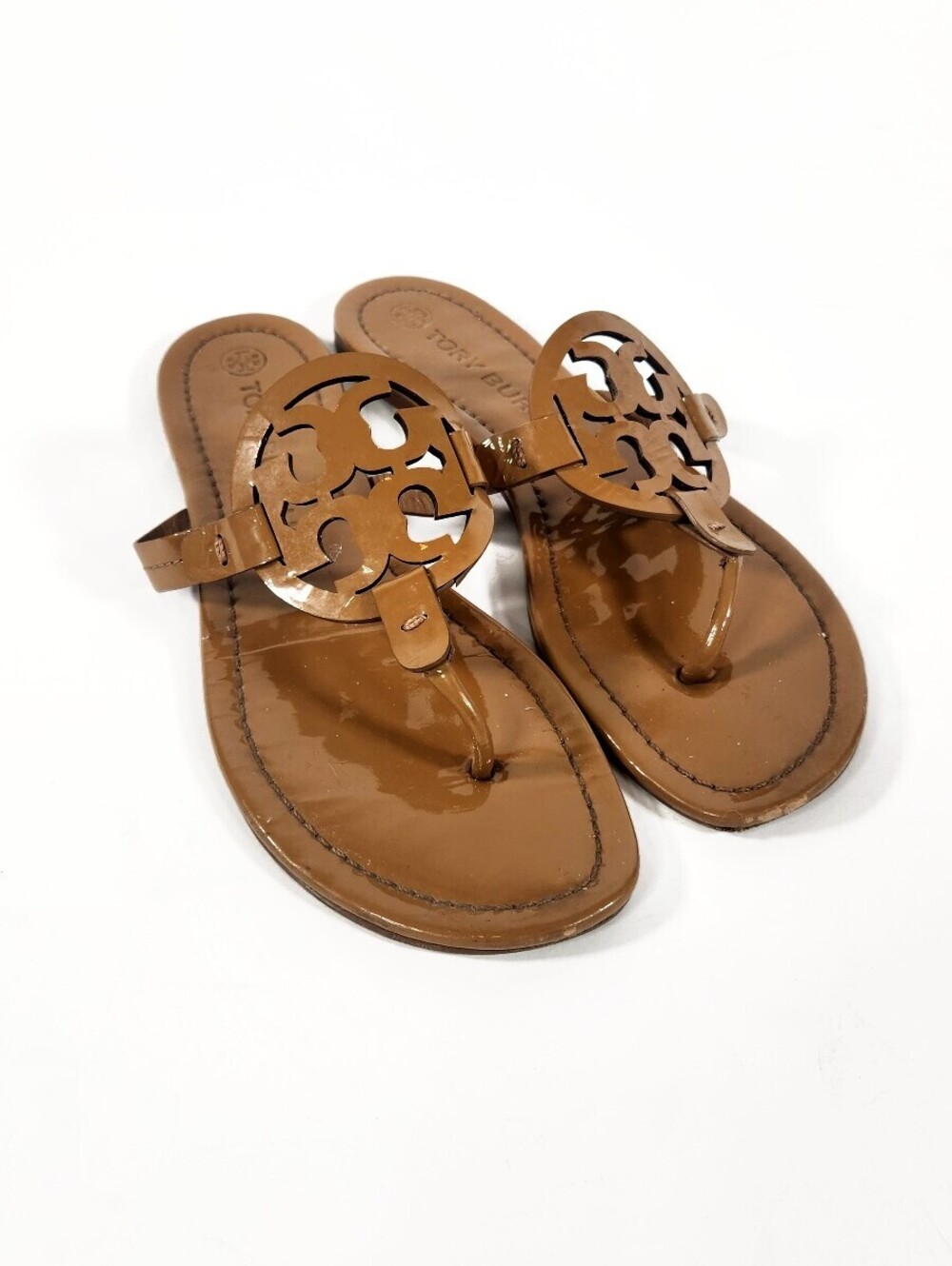 Tory Burch Metallic Silver Miller Sandals Size 9